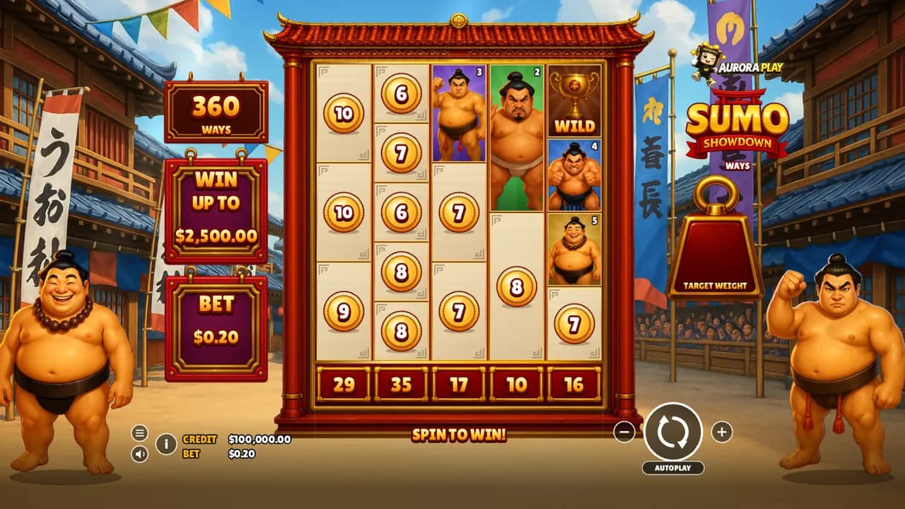 Sumo Showdown reels in play